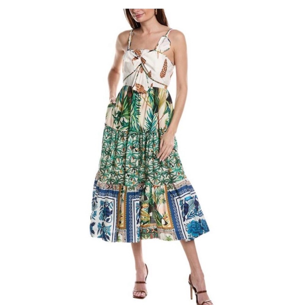 🔥Farm Rio Tropical Print Maxi Dress M EUC